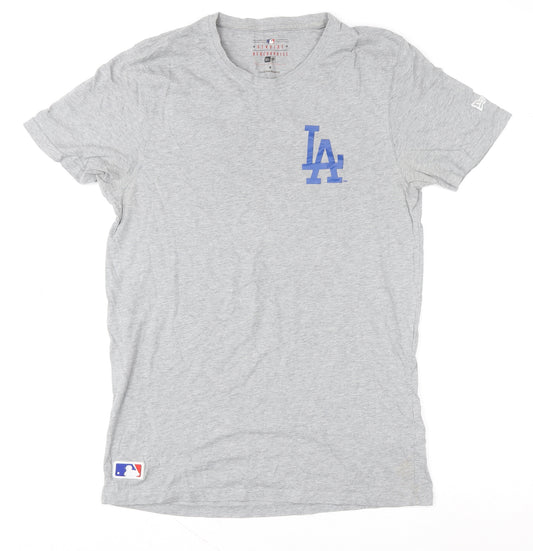 New Era Men's Grey Los Angeles Dodgers MLB Graphic T-Shirt Medium