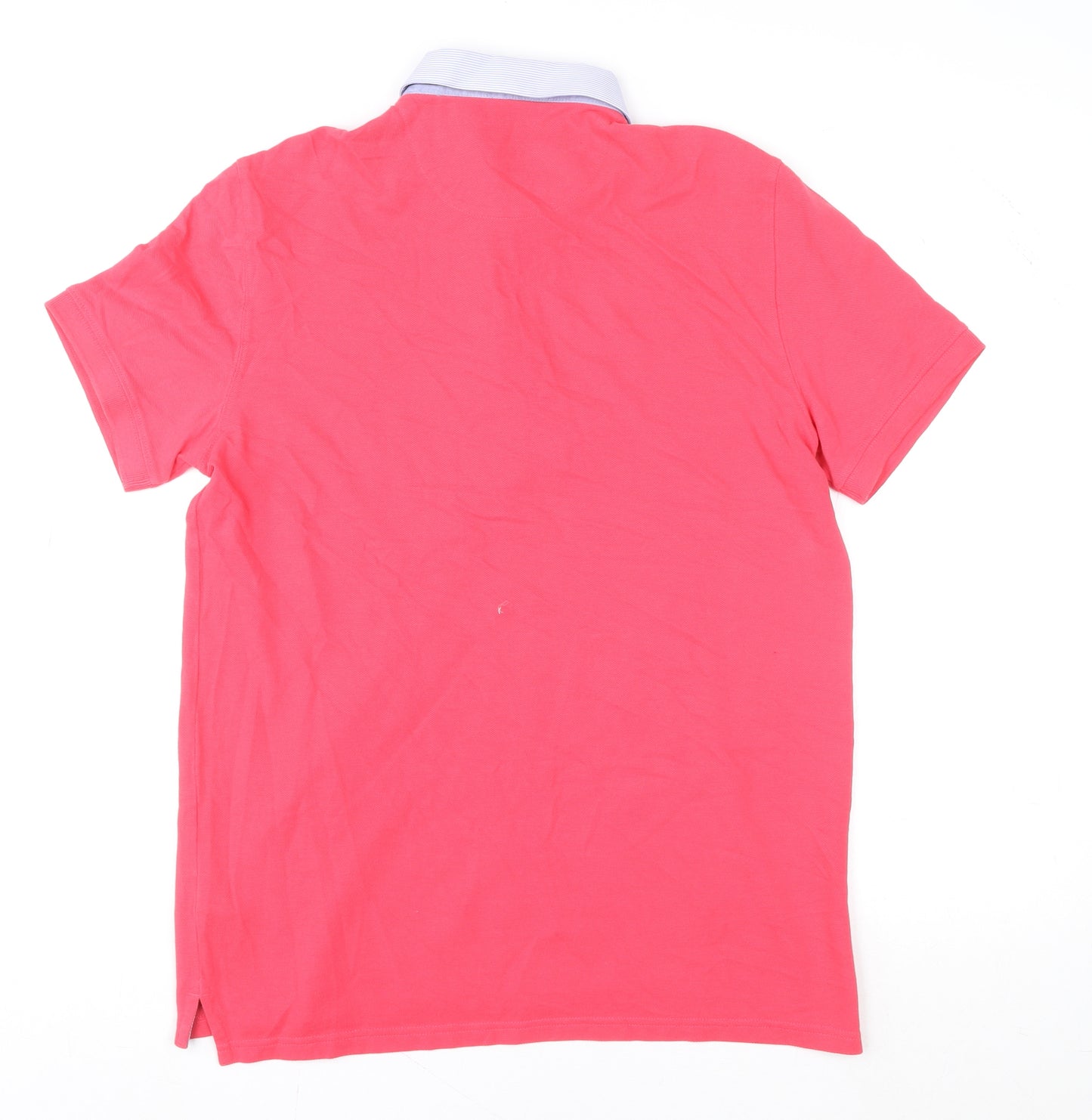 Massimo Dutti Unisex Pink Polo Shirt Size L Short Sleeve Cotton