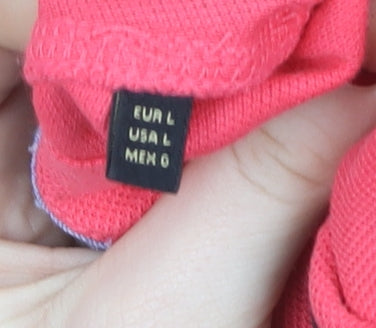 Massimo Dutti Unisex Pink Polo Shirt Size L Short Sleeve Cotton