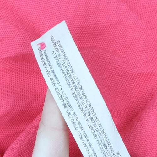 Massimo Dutti Unisex Pink Polo Shirt Size L Short Sleeve Cotton