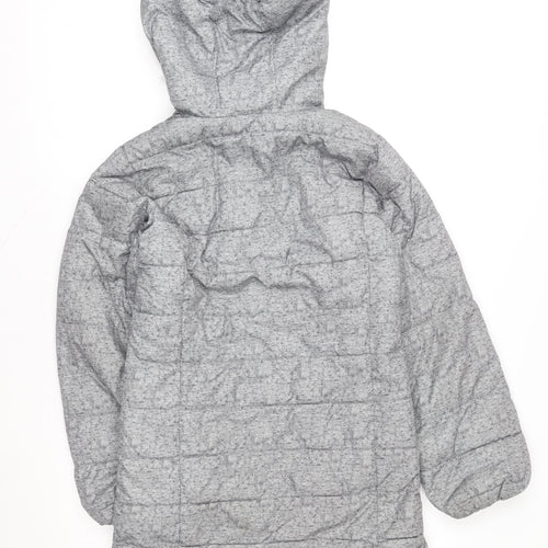 Gap Kids Grey Hooded Long Puffer Coat Teen Girls Size 14 Winter Jacket