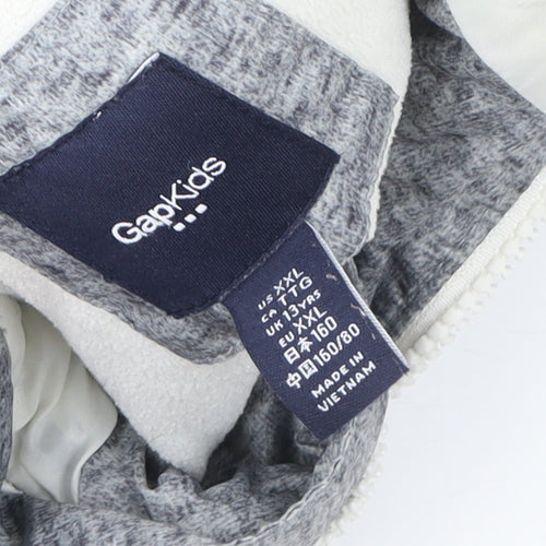 Gap Kids Grey Hooded Long Puffer Coat Teen Girls Size 14 Winter Jacket