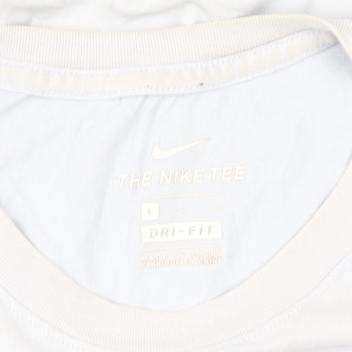 Nike Unisex White Dri-Fit Short Sleeve T-Shirt L