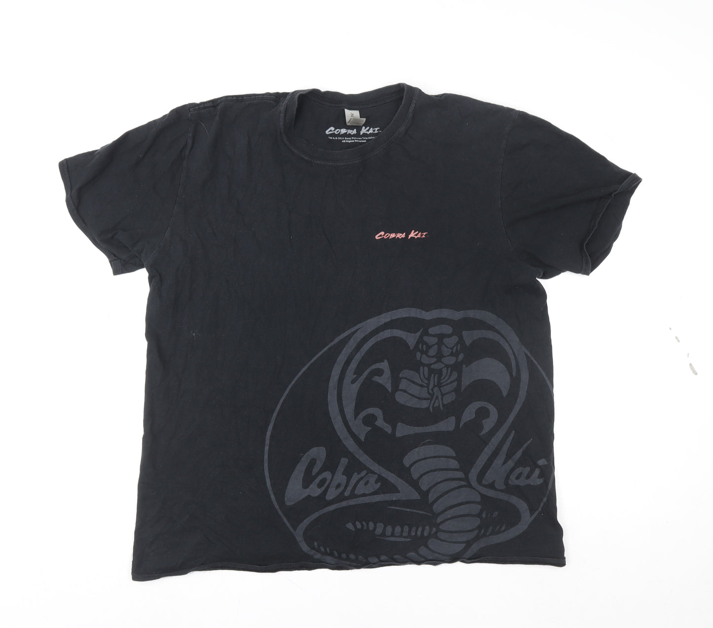 Cobra Kai Men's Black Cotton Graphic T-Shirt L Regular Fit