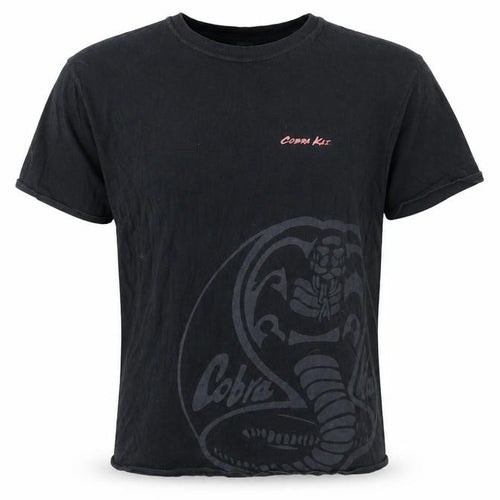 Cobra Kai Men's Black Cotton Graphic T-Shirt L Regular Fit