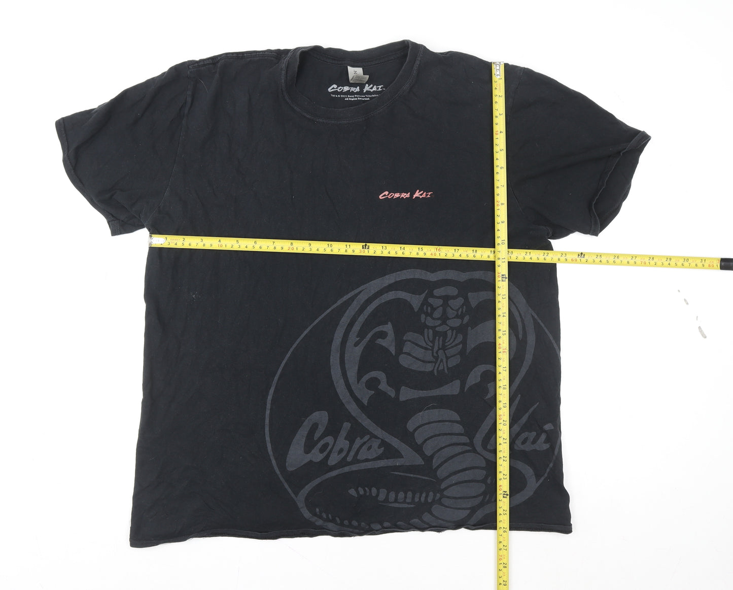 Cobra Kai Men's Black Cotton Graphic T-Shirt L Regular Fit