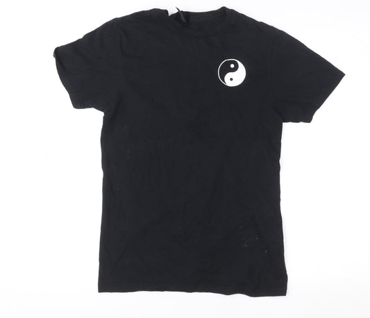 Buffalo Men’s Black Yin Yang Cotton Crew Neck Short Sleeve T-Shirt S