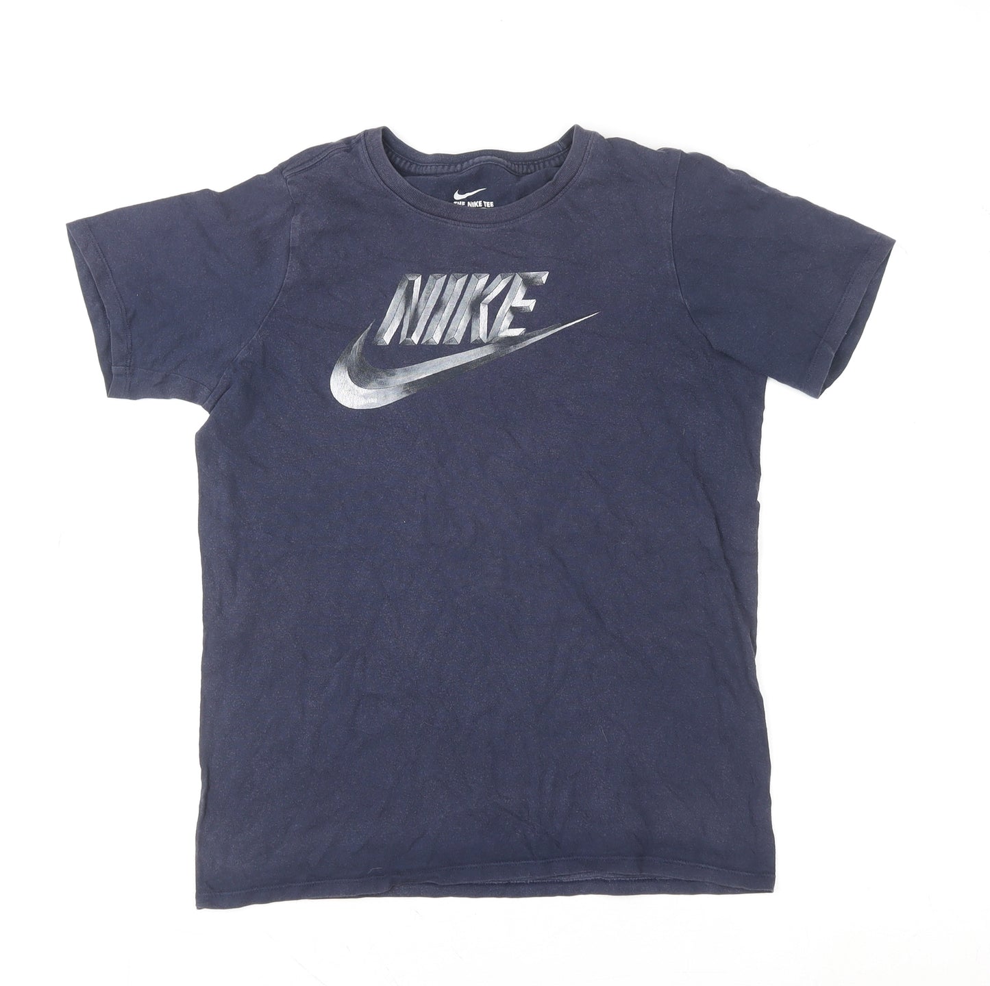 Nike Boys Navy Blue Graphic Short Sleeve Athletic T-Shirt Size 13-14 Years