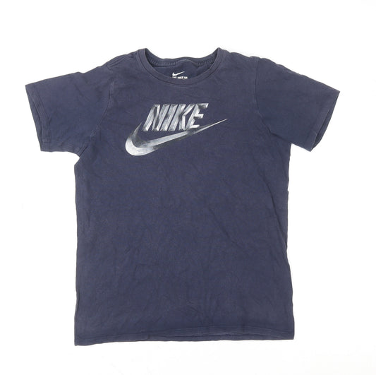 Nike Boys Navy Blue Graphic Short Sleeve Athletic T-Shirt Size 13-14 Years