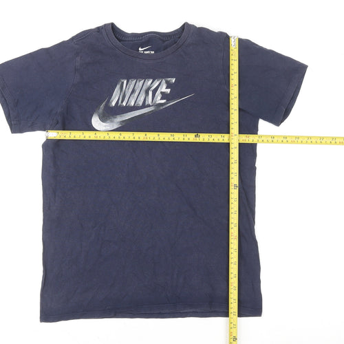 Nike Boys Navy Blue Graphic Short Sleeve Athletic T-Shirt Size 13-14 Years