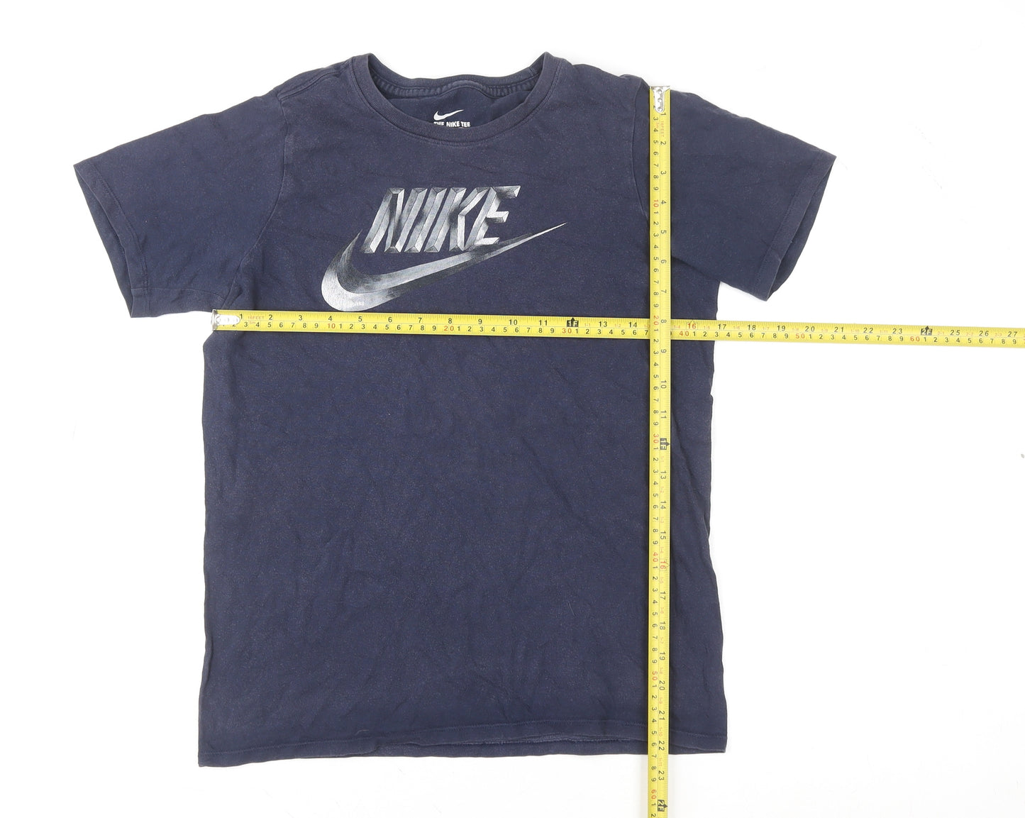 Nike Boys Navy Blue Graphic Short Sleeve Athletic T-Shirt Size 13-14 Years