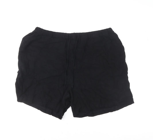 LTS Women’s Black Viscose Relaxed Drawstring Shorts UK 16