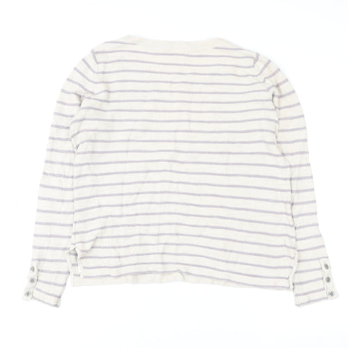 Fat Face Women’s Beige Striped Crew Neck Knit Jumper Size 12