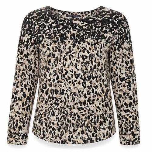 Marks and Spencer Womens Beige Leopard Print Long Sleeve T-Shirt Size 8