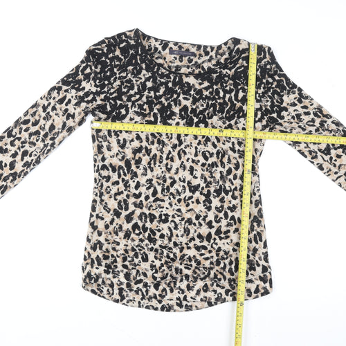 Marks and Spencer Womens Beige Leopard Print Long Sleeve T-Shirt Size 8