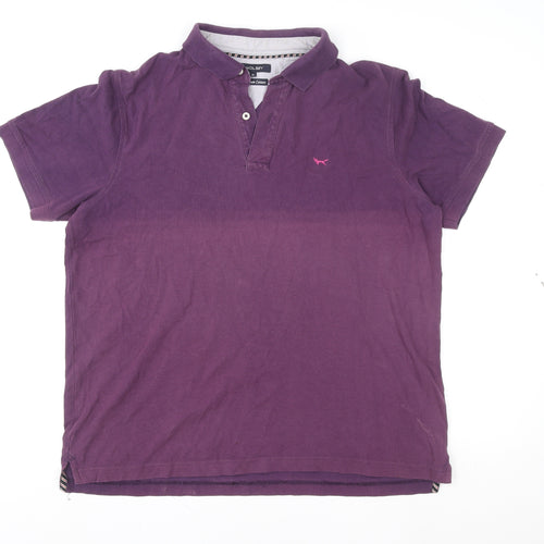 Wolsey Men's Purple Cotton Short Sleeve Polo Shirt XL