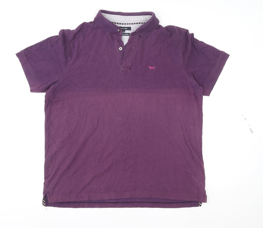 Wolsey Men's Purple Cotton Short Sleeve Polo Shirt XL