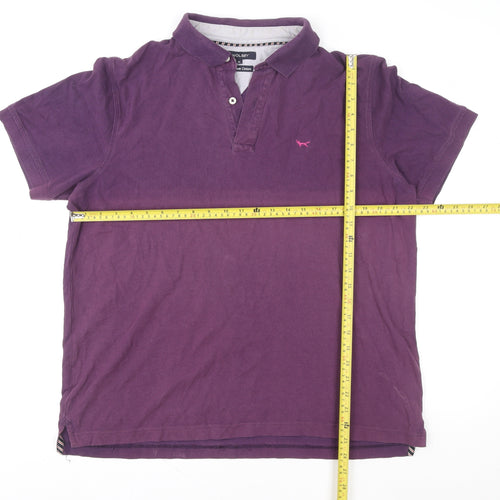 Wolsey Men's Purple Cotton Short Sleeve Polo Shirt XL