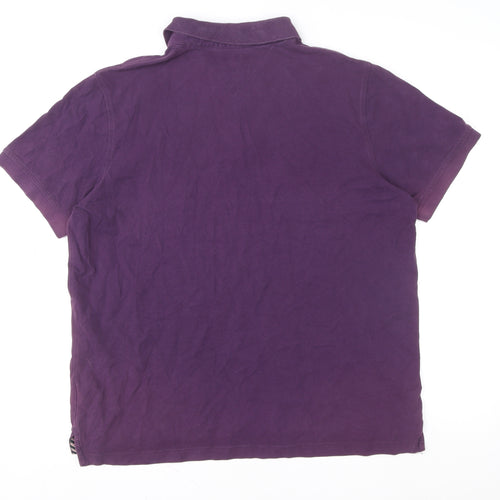 Wolsey Men's Purple Cotton Short Sleeve Polo Shirt XL