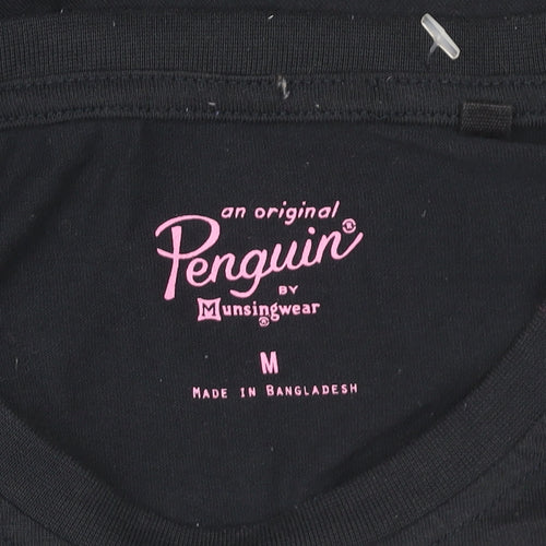 Original Penguin Black Cotton Blend Women’s T-Shirt M Short Sleeve Casual