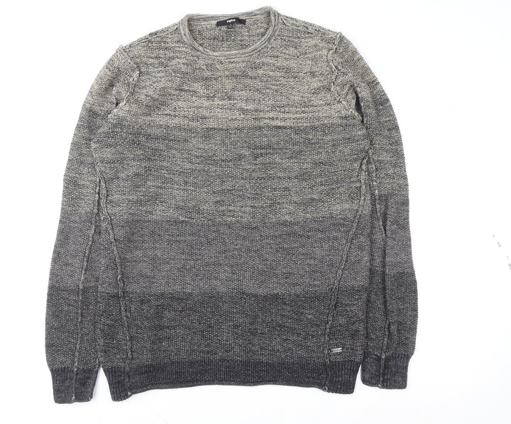 tigha Mens Grey Knit Pullover Sweatshirt Size S Regular Fit