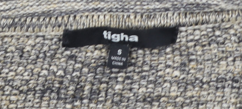 tigha Mens Grey Knit Pullover Sweatshirt Size S Regular Fit