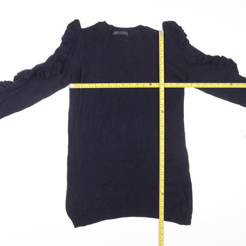 Marks and Spencer Womens Blue Ruffle Sleeve Knit Blouse UK 12