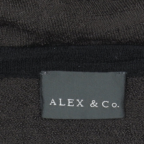 Alex & Co. Women Brown 3/4 Sleeve Knit V-Neck Cardigan Size 10