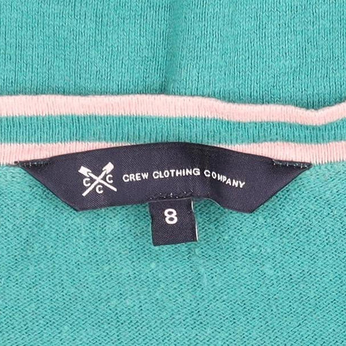 Crew Clothing Company Women's Green Size 8 V-Neck Cotton Cashmere Sweater