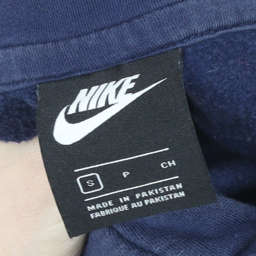 Nike Men's Blue Pullover Hoodie S Graphic Logo Fleece Sweatshirt
