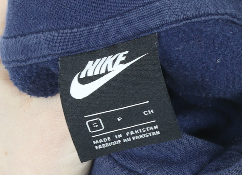 Nike Men's Blue Pullover Hoodie S Graphic Logo Fleece Sweatshirt