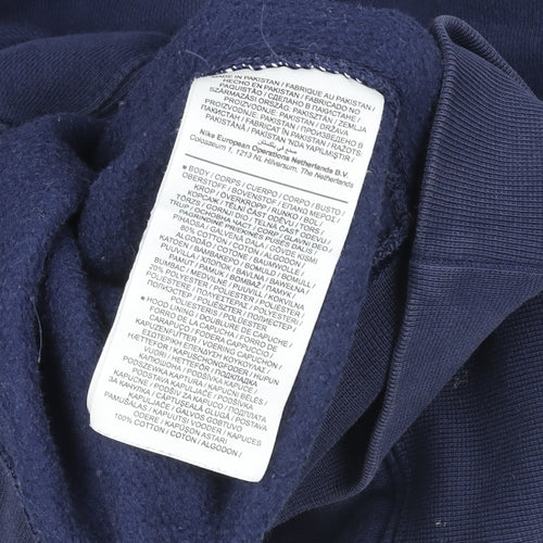 Nike Men's Blue Pullover Hoodie S Graphic Logo Fleece Sweatshirt