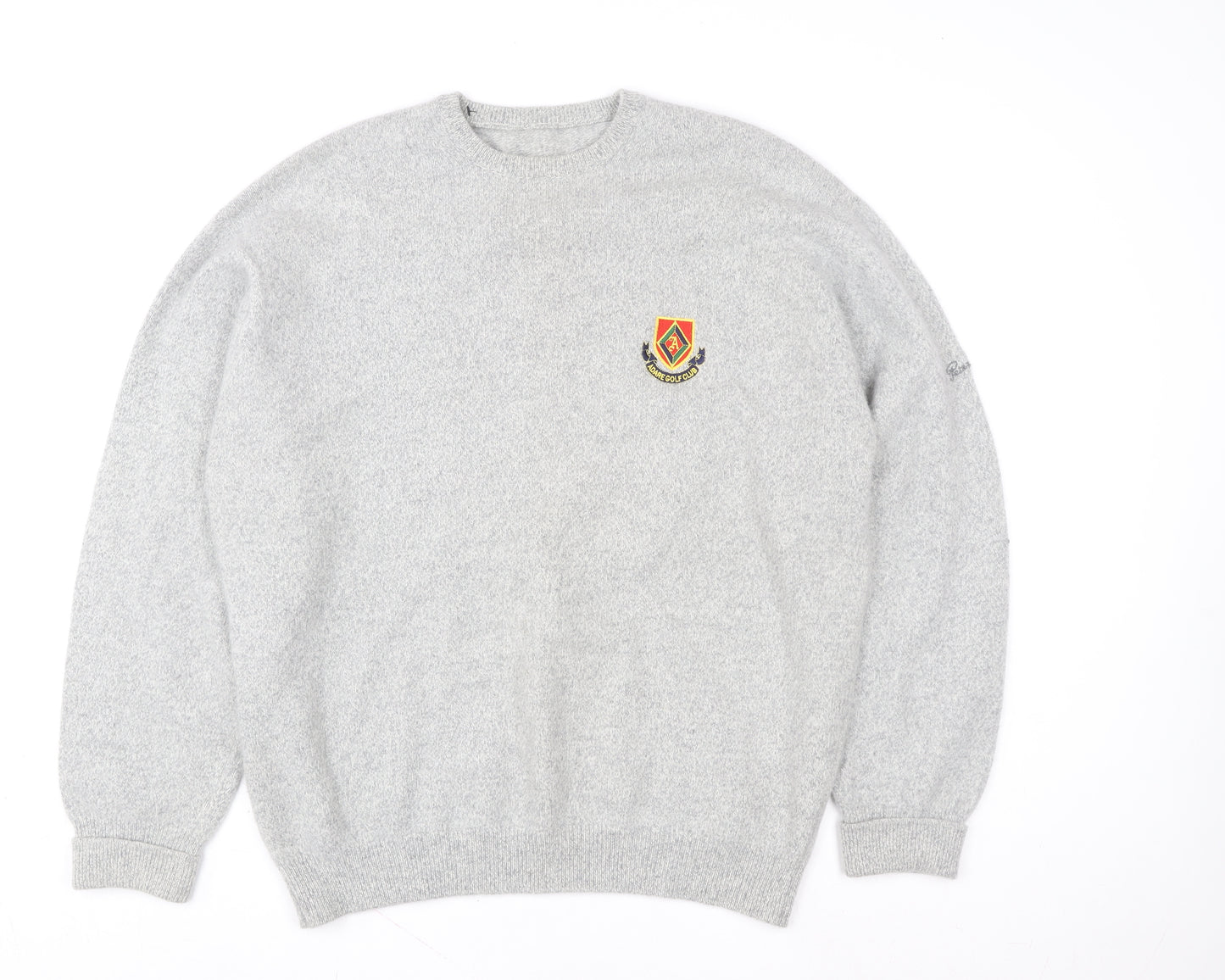 Pringle Men’s Grey Wool Angora Crew Neck Pullover Jumper L