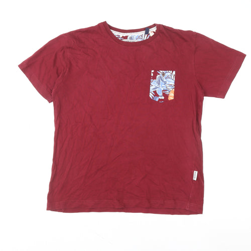 HYWR Boys Red Cotton Short Sleeve Pocket T-Shirt Size XL Casual