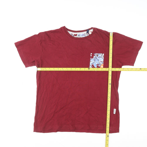 HYWR Boys Red Cotton Short Sleeve Pocket T-Shirt Size XL Casual