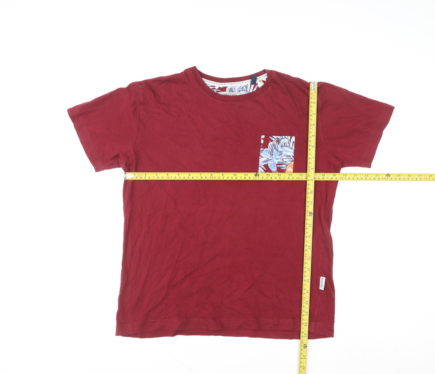 HYWR Boys Red Cotton Short Sleeve Pocket T-Shirt Size XL Casual