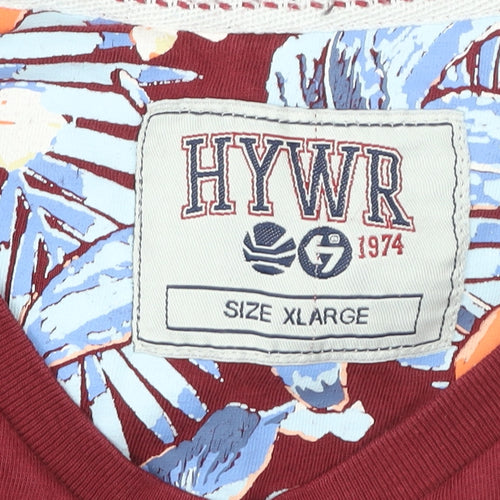 HYWR Boys Red Cotton Short Sleeve Pocket T-Shirt Size XL Casual