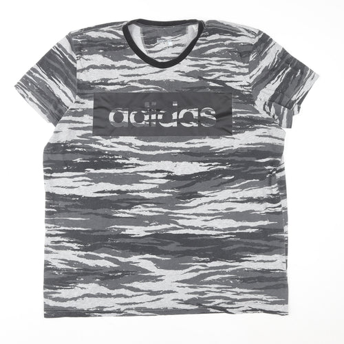 Adidas Men's Grey Camouflage 2XL Sports Essentials T-Shirt