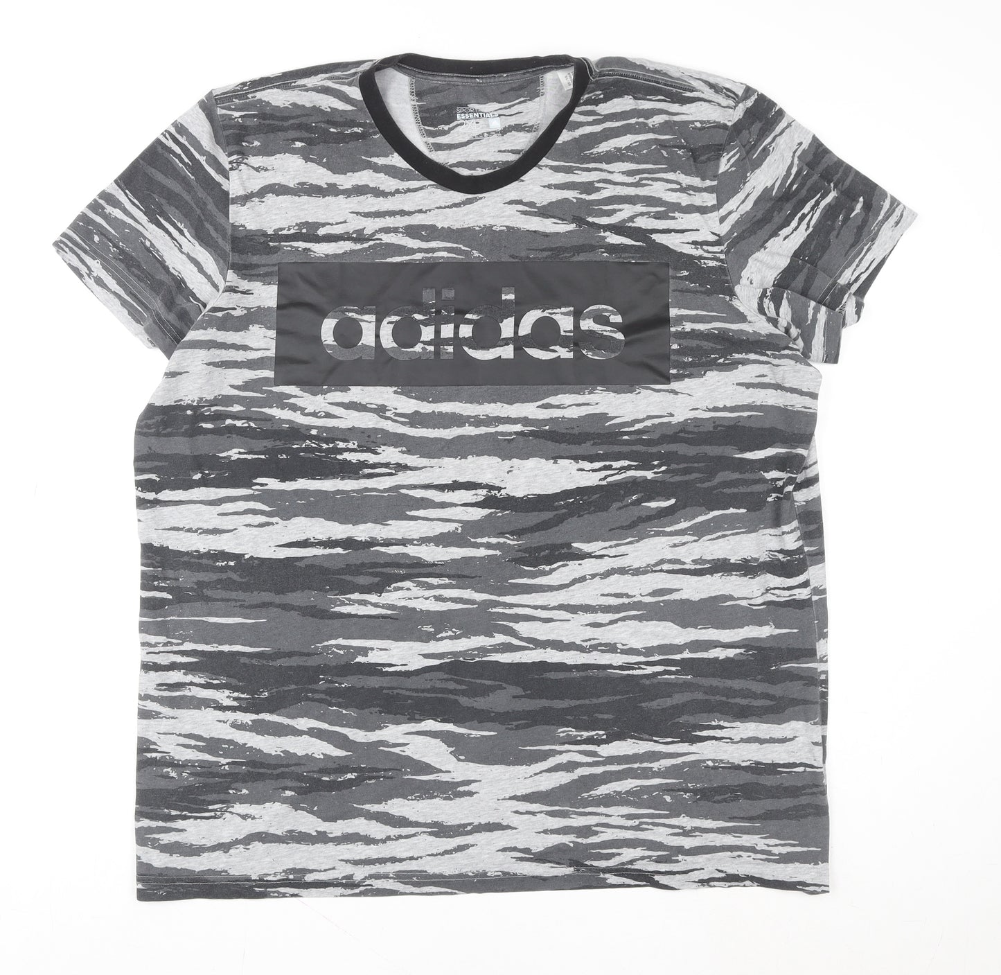 Adidas Men's Grey Camouflage 2XL Sports Essentials T-Shirt
