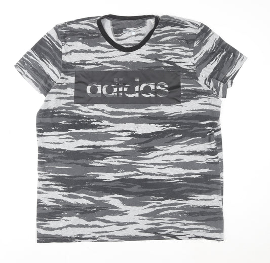 Adidas Men's Grey Camouflage 2XL Sports Essentials T-Shirt