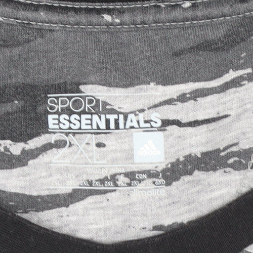 Adidas Men's Grey Camouflage 2XL Sports Essentials T-Shirt