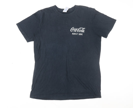 Gildan Men’s Black Coca-Cola Perfect Serve Graphic T-Shirt Medium