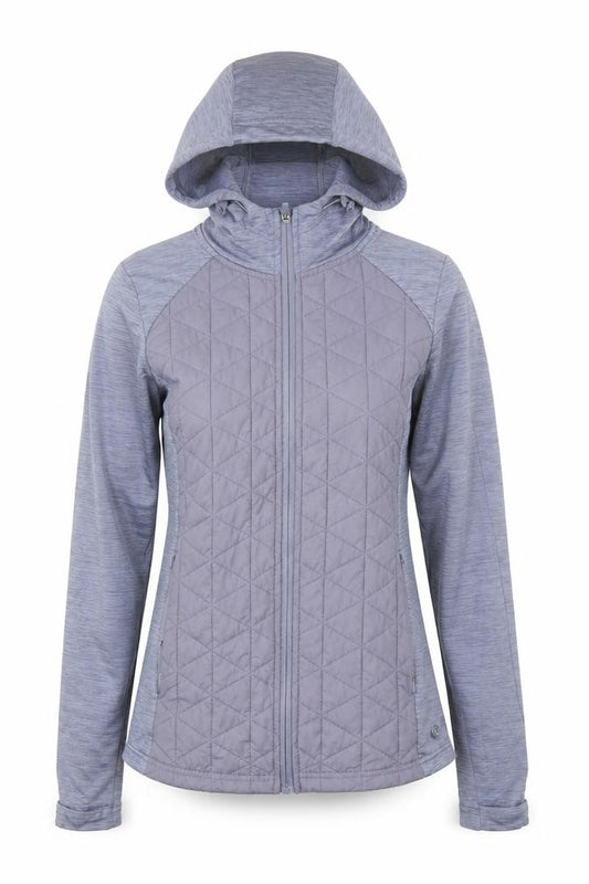 Front view of Dunnes Women’s Blue Hooded Full Zip Activewear Jacket, size UK 10