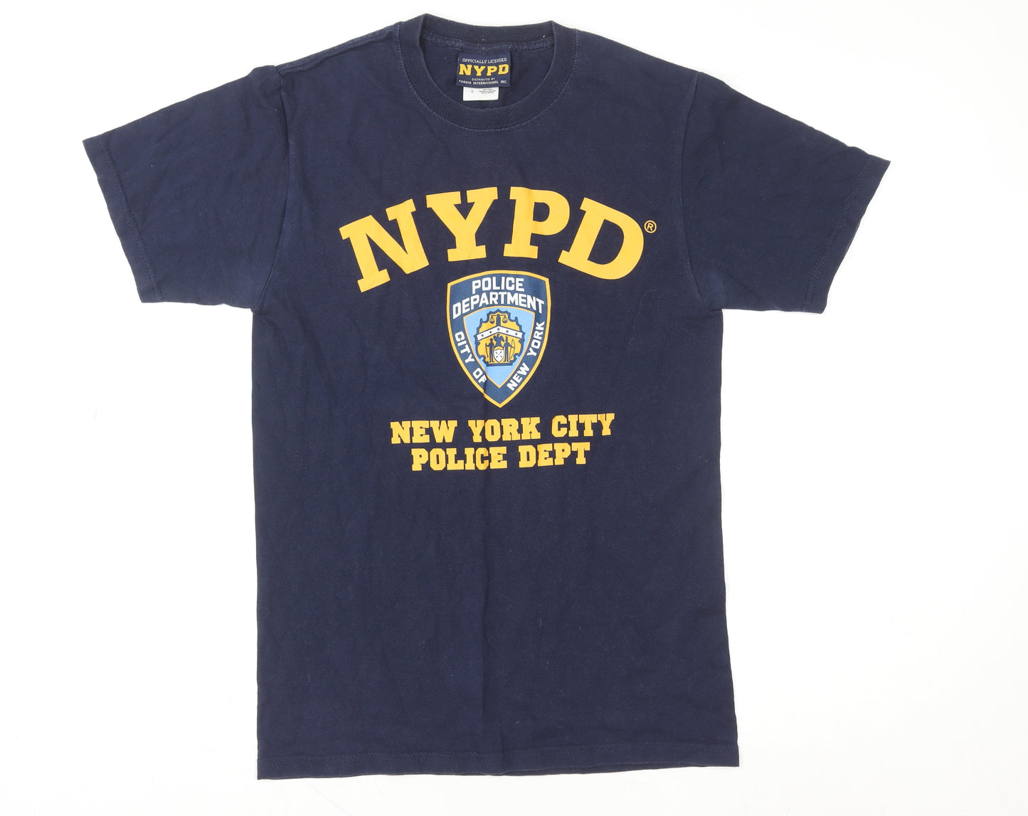 NYPD Navy Blue Men's Small Graphic Cotton T-Shirt by Torkia