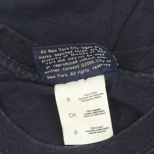 NYPD Navy Blue Men's Small Graphic Cotton T-Shirt by Torkia