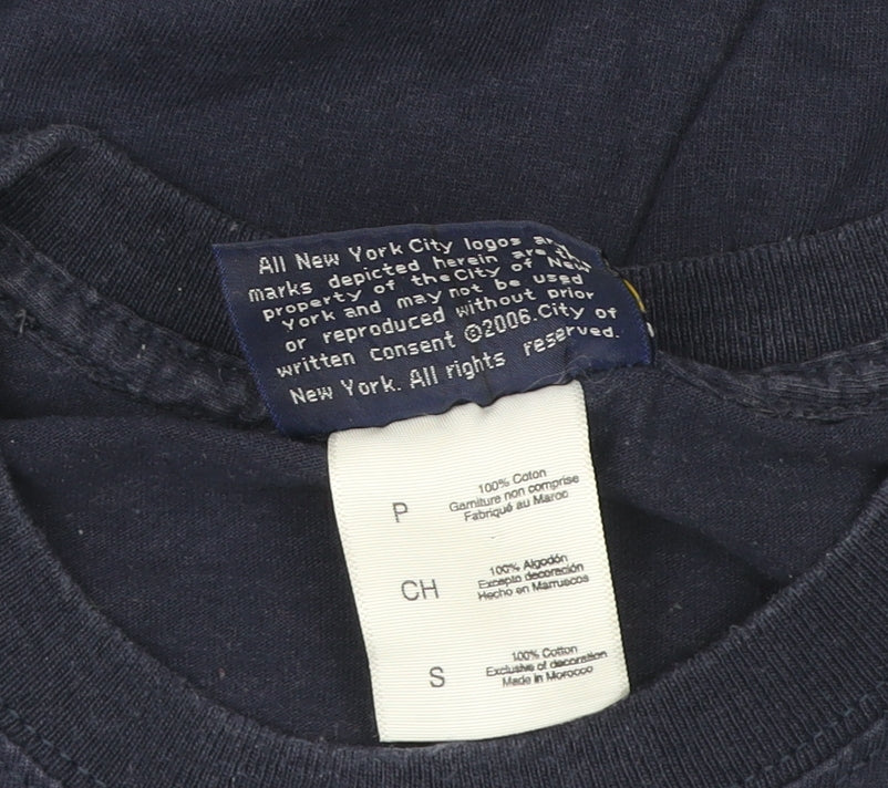 NYPD Navy Blue Men's Small Graphic Cotton T-Shirt by Torkia