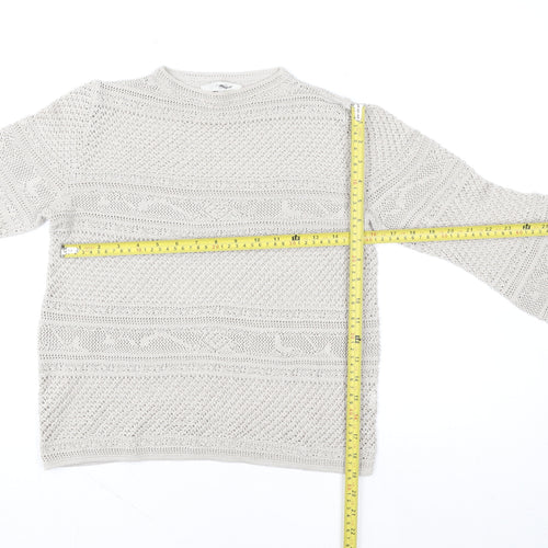 Next Women’s Ivory Crochet Knit Long Sleeve Blouse Size 12