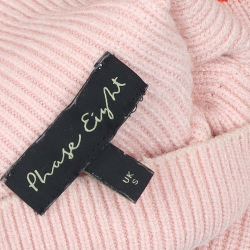 Phase Eight Womens Pink & Red Striped High Neck Pullover Sweater UK S
