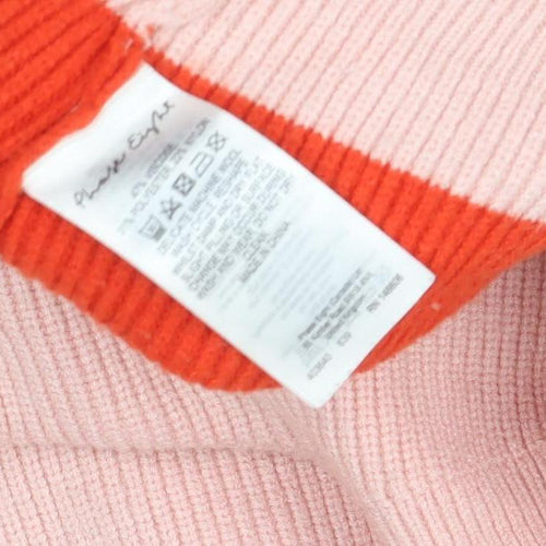 Phase Eight Womens Pink & Red Striped High Neck Pullover Sweater UK S