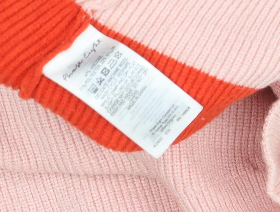 Phase Eight Womens Pink & Red Striped High Neck Pullover Sweater UK S